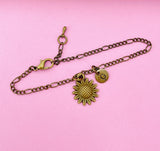 Bronze Sunflower Charm Necklace, N1573BR