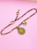 Bronze Sunflower Charm Necklace, N1573BR