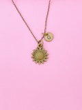 Sunflower Charm Bronze Necklace, N1573BR