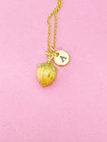 Wildflower Gold Necklace, Yellow Flower Jewelry, N4872Y