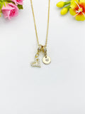 Heart Cubic Zirconia Pendant 18K Gold Plated Necklace, Dainty Personalized Gift for Her, N7029