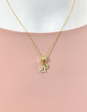 Heart Cubic Zirconia Pendant 18K Gold Plated Necklace, Dainty Personalized Gift for Her, N7029