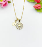 Gold Heart Pendant Necklace, Dainty Minimalist Jewelry Personalized Gift for Her, N7030