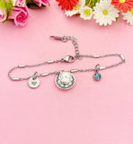 Teacup and Saucer Charm Bracelet in Silver, Tea Party Gift, N811BB