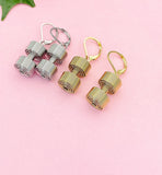 Silver Dumbbell Coil Charms Earrings – Fitness Lover Gift Jewelry, N6939