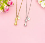 Dumbbell Charm Gold or Silver Necklace, N5731M
