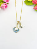 18K Gold Plated Scallop Seashell Gold Necklace, Ocean Beach Sea Life Lover Gift, N6945
