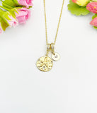 18K Gold Plated Sand Dollar Gold Necklace, Ocean Beach Sea Life Lover Gift, N6948