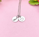 Viola Charm Necklace, Silver or Gold Music Jewelry Gift for Musician or Teacher, D608S