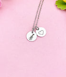 Viola Charm Necklace, Silver or Gold Music Jewelry Gift for Musician or Teacher, D608S