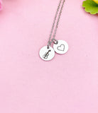 Viola Charm Necklace, Silver or Gold Music Jewelry Gift for Musician or Teacher, D649