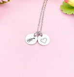 Viola Charm Necklace, Silver or Gold Music Jewelry Gift for Musician or Teacher, D649