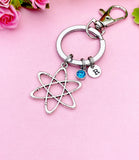 Silver Atom Charm Keychain Science Teacher Gift Chemistry Researcher Gift, N2568B