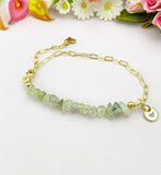Prehnite Bracelet, Natural Gemstone Jewelry N4233