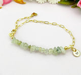 Prehnite Bracelet, Natural Gemstone Jewelry N4233