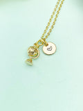 Gold Tellurion Globe Charm Necklace • Dainty Earth Pendant • Meaningful Science Lover Gift, N6730
