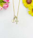 Cross Cubic Zirconia Pendant 18K Gold Plated Necklace, Dainty Personalized Faith Gift, N7035