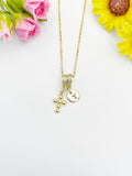 18K Gold Plated Cross Charm Necklace, Dainty Personalized Faith Gift, N7037