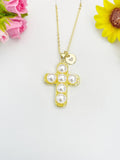 18K Gold Plated Cross Pendant Necklace, Personalized Faith Gift, N7041