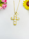 18K Gold Plated Cross Pendant Necklace, Personalized Faith Gift, N7041