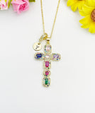 18K Gold Plated Cross Pendant Necklace, Personalized Faith Gift, N7042