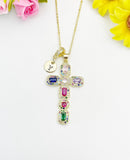 18K Gold Plated Cross Pendant Necklace, Personalized Faith Gift, N7042