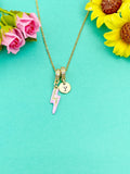 Lightning Bolt Enamel Lilac Pendant Necklace, N7046