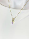 Lightning Bolt Enamel Lilac Pendant Necklace, N7046