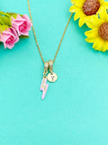 Lightning Bolt Enamel Lilac Pendant Necklace, N7046