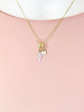 Lightning Bolt Enamel Lilac Pendant Necklace, N7046