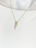 Lightning Bolt Enamel Lilac Pendant Necklace, N7046