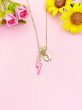 Lightning Bolt Enamel Cerise Pendant Necklace, N7046C