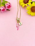 Lightning Bolt Enamel Cerise Pendant Necklace, N7046C