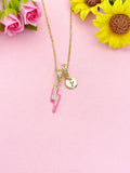 Lightning Bolt Enamel Cerise Pendant Necklace, N7046C