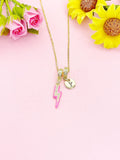 Lightning Bolt Enamel Cerise Pendant Necklace, N7046C
