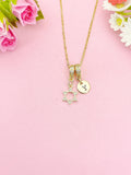 Star of David Necklace Real 14K Gold Plated, N7051