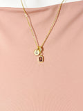 Dark Orange Rectangle Pendant Necklace, N7057T