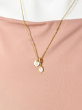 Clear Oval Crushed Ice CZ Pendant Necklace 18K Gold Plated, N7058C