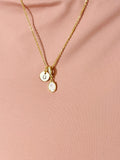 Clear Oval Crushed Ice CZ Pendant Necklace 18K Gold Plated, N7058C