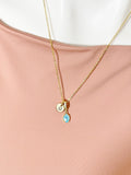 Blue Oval Crushed Ice CZ Pendant Necklace, N7058B