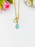 Blue Oval Crushed Ice CZ Pendant Necklace, N7058B