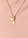Pink Oval Crushed Ice CZ Pendant Necklace, N7058P