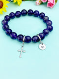 Natural Amethyst Bracelet, Gold or Silver, N7059