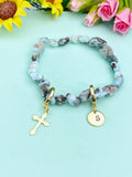Natural Larimar Bracelet, Gold or Silver, N7060