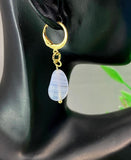Natural Blue Lace Agate Earrings, N7062