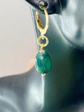 Natural Malachite Earrings, N7063