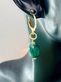 Natural Malachite Earrings, N7063