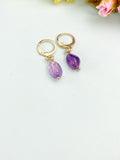 Natural Amethyst Earrings, N7064