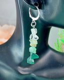 Natural Quartz Green Aventurine Prehnite Malachite Chip Earrings, N7067
