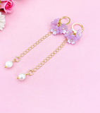 Cherry Blossom Earrings, Sakura Spring Flower, Natural Pearl, N6967